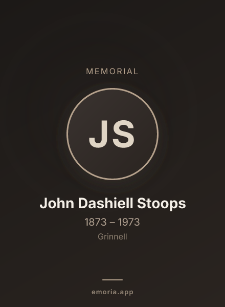 Memorial portrait of John Dashiell Stoops