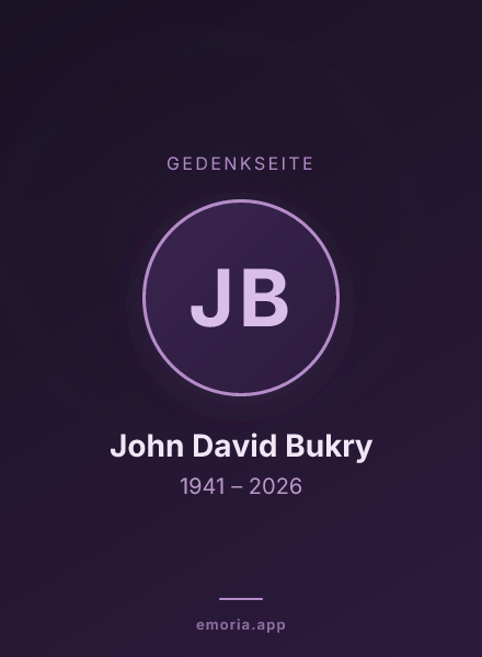 Gedenkportrait von John David Bukry