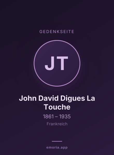 Gedenkportrait von John David Digues La Touche