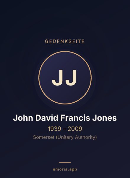 Gedenkportrait von John David Francis Jones