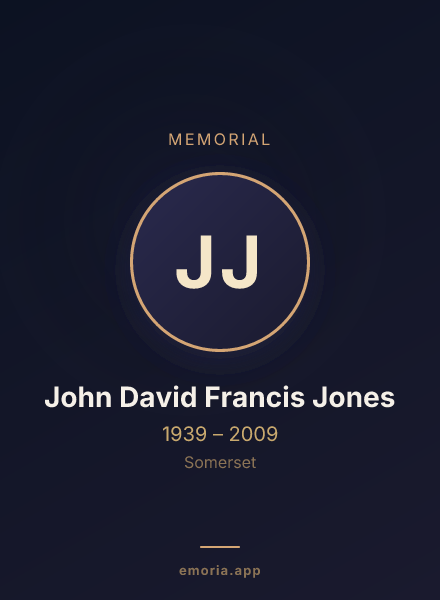 Memorial portrait of John David Francis Jones