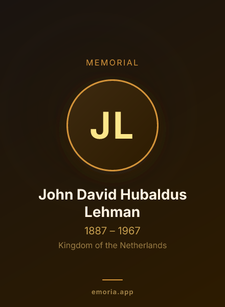 Memorial portrait of John David Hubaldus Lehman