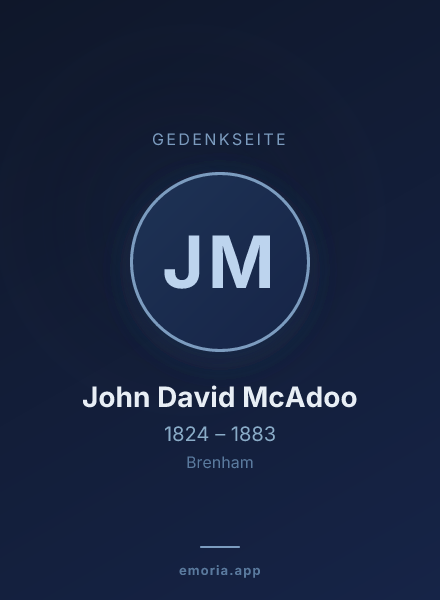 Gedenkportrait von John David McAdoo