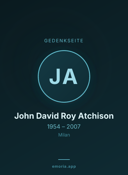 Gedenkportrait von John David Roy Atchison