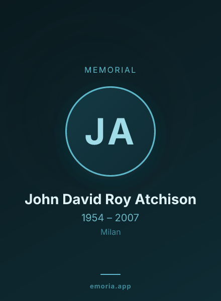 Memorial portrait of John David Roy Atchison