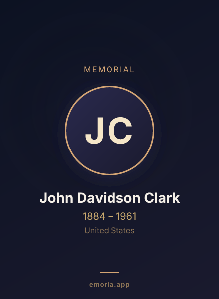 Memorial portrait of John Davidson Clark
