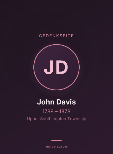 Gedenkportrait von John Davis