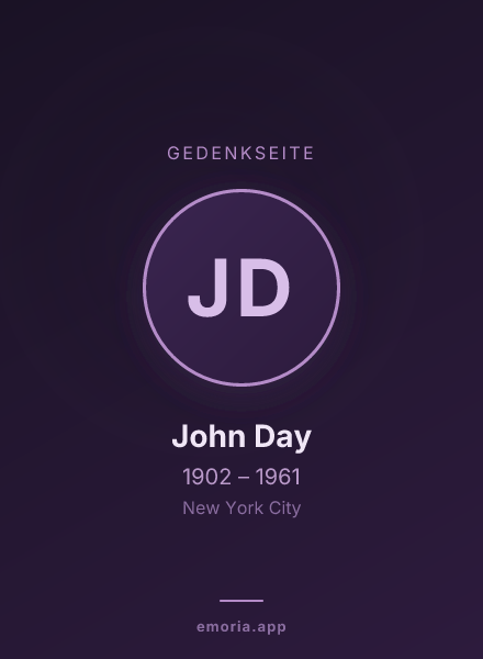 Gedenkportrait von John Day