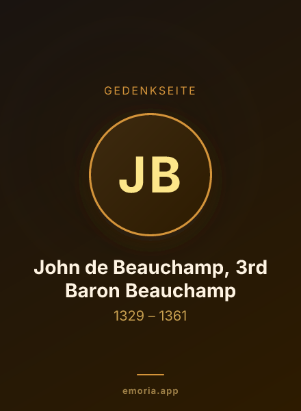 Gedenkportrait von John de Beauchamp, 3rd Baron Beauchamp