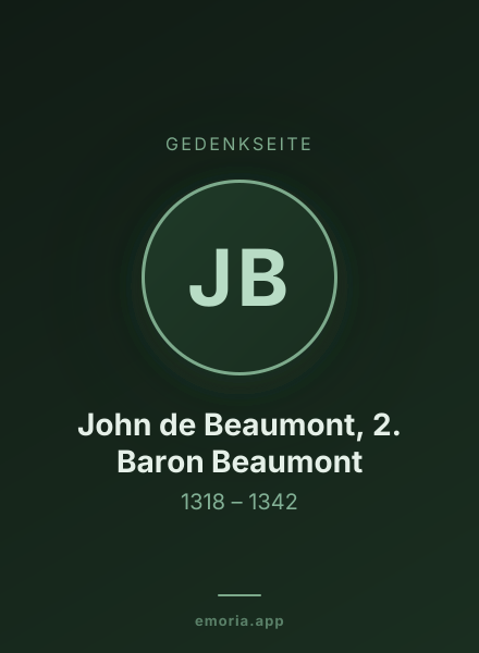 Gedenkportrait von John de Beaumont, 2. Baron Beaumont
