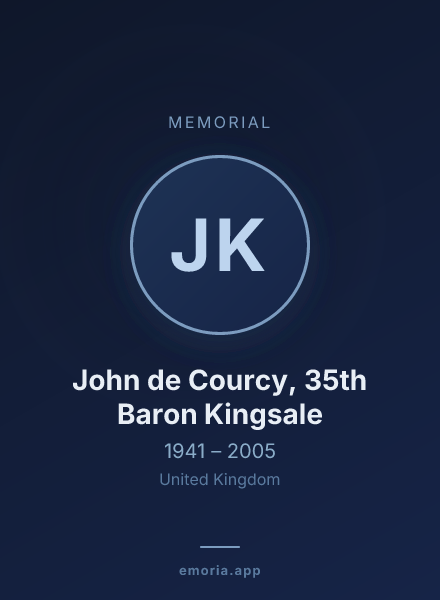 Memorial portrait of John de Courcy, 35th Baron Kingsale