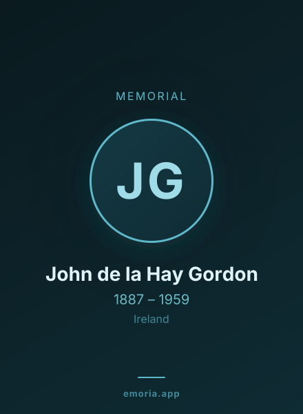 Memorial portrait of John de la Hay Gordon