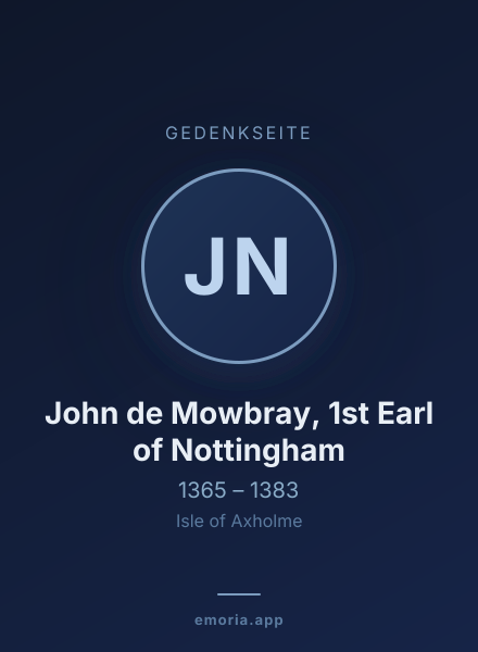 Gedenkportrait von John de Mowbray, 1st Earl of Nottingham