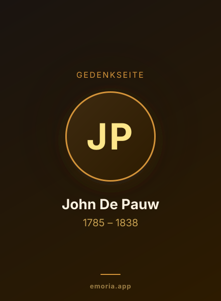Gedenkportrait von John De Pauw
