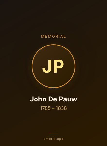 Memorial portrait of John De Pauw