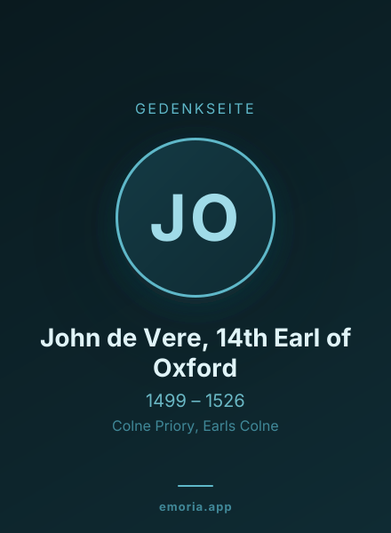 Gedenkportrait von John de Vere, 14th Earl of Oxford