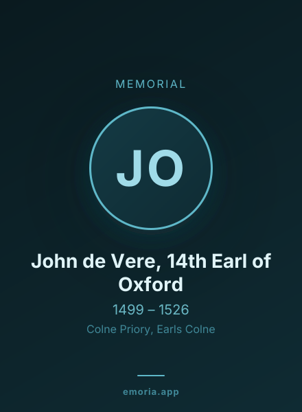 Memorial portrait of John de Vere, 14th Earl of Oxford