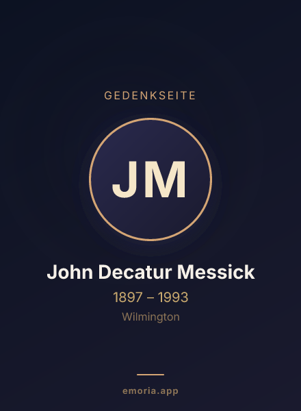 Gedenkportrait von John Decatur Messick