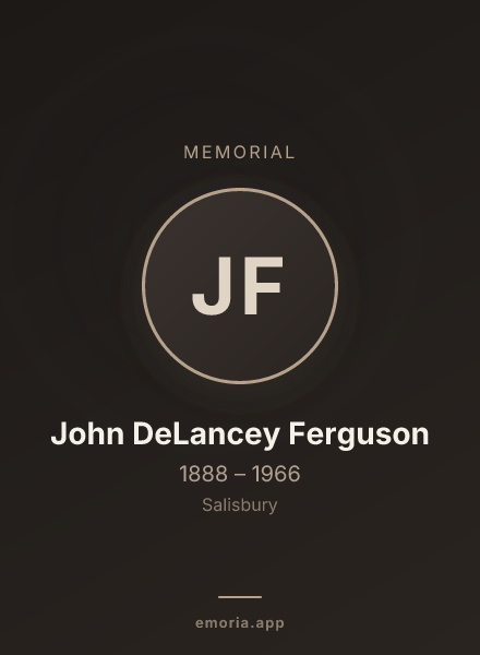 Memorial portrait of John DeLancey Ferguson