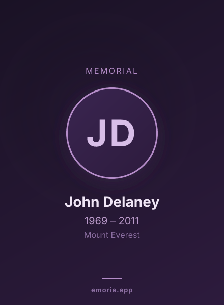 Memorial portrait of John Delaney