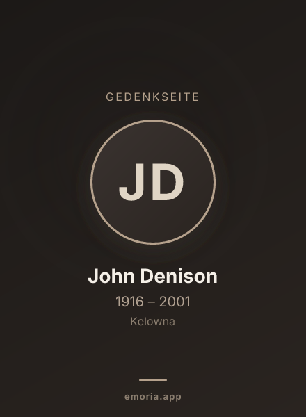 Gedenkportrait von John Denison