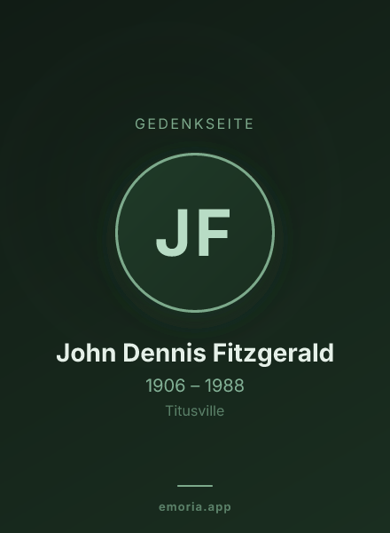 Gedenkportrait von John Dennis Fitzgerald