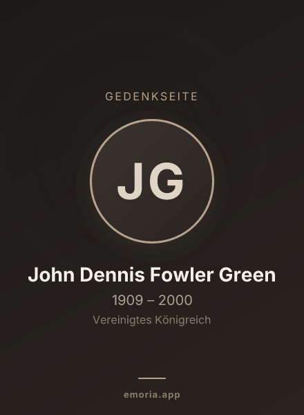Gedenkportrait von John Dennis Fowler Green