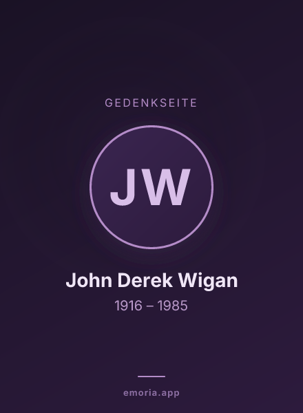 Gedenkportrait von John Derek Wigan