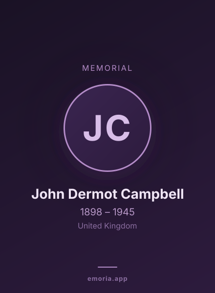 Memorial portrait of John Dermot Campbell