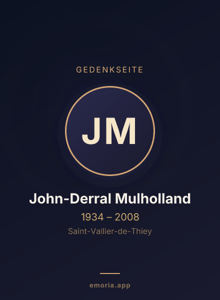 Gedenkportrait von John-Derral Mulholland