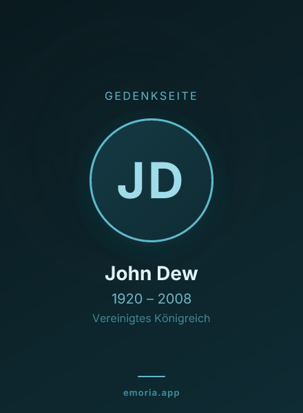 Gedenkportrait von John Dew