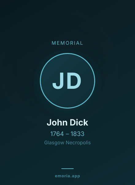 Memorial portrait of John Dick