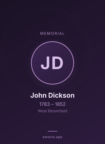 Memorial portrait of John Dickson