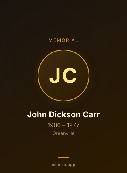 Memorial portrait of John Dickson Carr