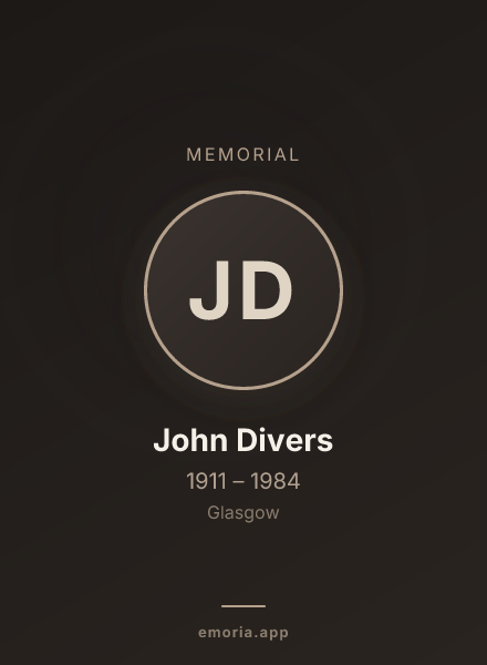 Memorial portrait of John Divers