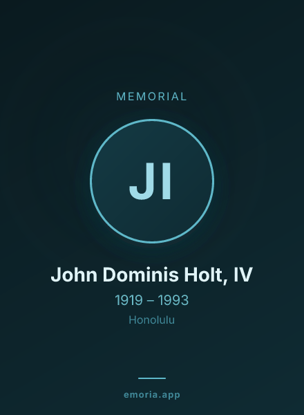 Memorial portrait of John Dominis Holt, IV