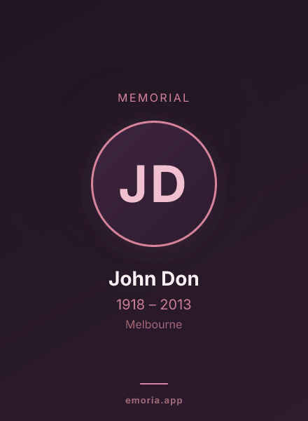 Memorial portrait of John Don