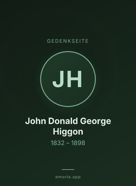 Gedenkportrait von John Donald George Higgon