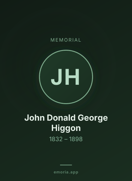 Memorial portrait of John Donald George Higgon