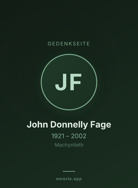 Gedenkportrait von John Donnelly Fage