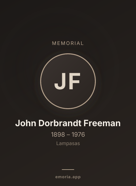 Memorial portrait of John Dorbrandt Freeman