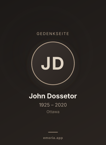 Gedenkportrait von John Dossetor