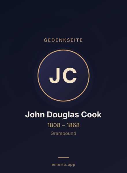 Gedenkportrait von John Douglas Cook
