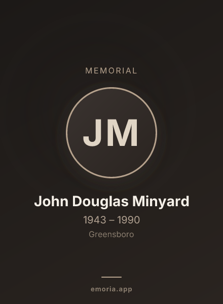 Memorial portrait of John Douglas Minyard
