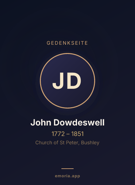 Gedenkportrait von John Dowdeswell