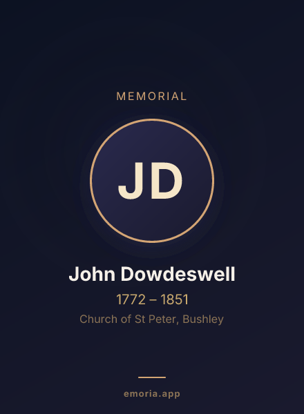 Memorial portrait of John Dowdeswell