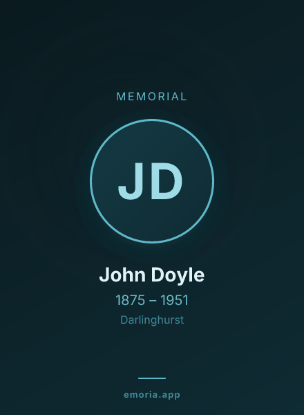 Memorial portrait of John Doyle