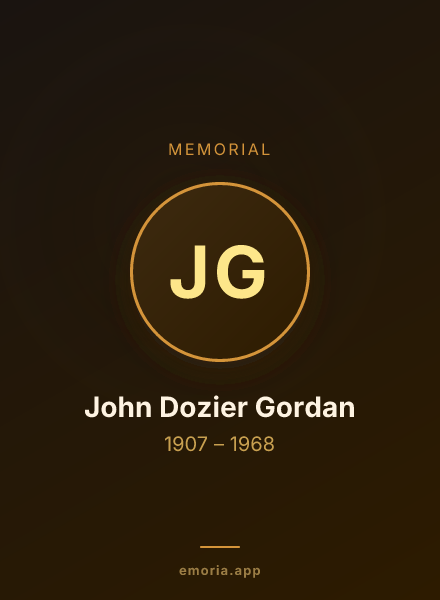 Memorial portrait of John Dozier Gordan