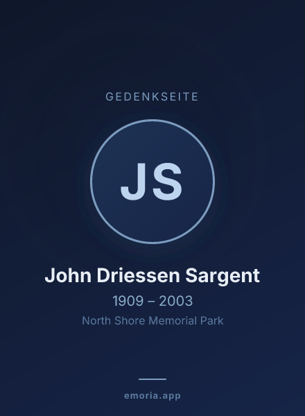 Gedenkportrait von John Driessen Sargent