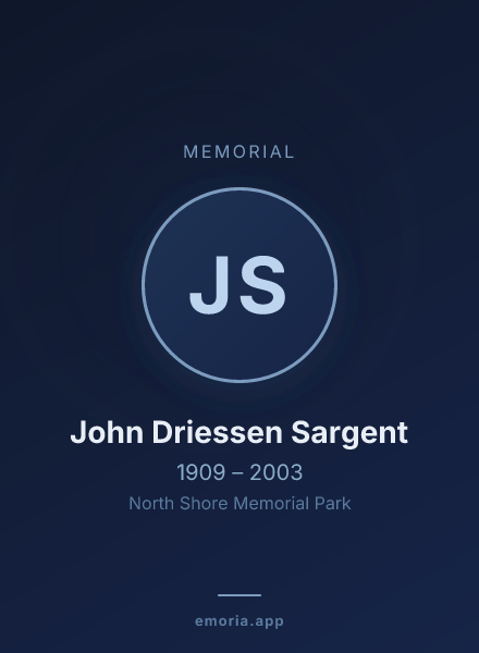 Memorial portrait of John Driessen Sargent
